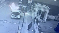 Kocaeli'de polis otosunu ateşe veren şahıs kamerada