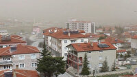 Konya'nın Yunak ilçesinde kum fırtınası