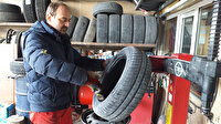 Zonguldak'ta 15 yıldır görmeden lastik tamir ediyor