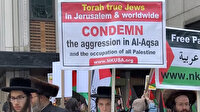 New York'ta içinde Hasidik Yahudilerin de bulunduğu bir grup İsrail saldırılarını protesto etti