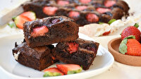 Çilekli browni tarifi: Çilekli browni malzemeleri, pişirme süresi ve yapılışı