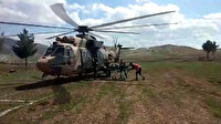 Şırnak'ta kayalıklardan düşen kişinin imdadına askeri helikopter yetişti