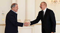 Bakan Akar ve komuta kademesi Aliyev ile görüştü