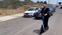 Sanayi ve Teknoloji Bakanı Mustafa Varank elektrikli scooter kullandı