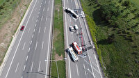 Bolu'da LPG yüklü tanker devrildi