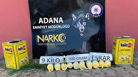 Adana'da yolcu otobüsündeki margarin kutularından dokuz kilo 900 gram esrar çıktı