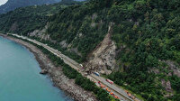 Artvin’deki heyelan bölgesi havadan görüntülendi