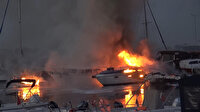 Avcılar limanında 7 tekne yandı