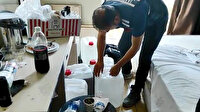 Otel odasında üretilen 387 litre sahte içki ele geçirildi