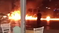 Fatih'te kazanın ardından araçlar alev aldı: Sürücüler ölümden döndü