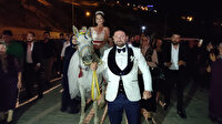 Kayınvalidesinin hayalini gerçekleştirdi: Gelin düğün yerine at üstünde geldi