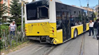 Güngören'de tramvay yolunda İETT kazası