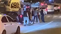 Ümraniye'de yol verme kavgası kamerada