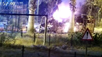 Mersin'de polisevine saldıran teröristin kendini patlatması kamerada