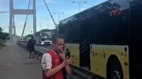 FSM köprüsünde 500T otobüsü yolda kaldı