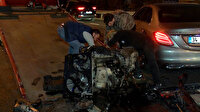 Şişli'de makas dehşeti: Aracın motoru koptu iki kişi yaralandı