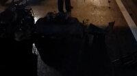 Bakırköy'de kaza yapan otomobilin motoru yol ortasına düştü