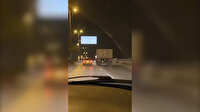 Ankara'da taksici ile kamyon şoförünün tehlikeli inatlaşması anbean kameraya yansıdı