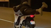 Muğla'da motosiklet sürücüsünün tehlikeli yolculuğu