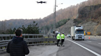Anadolu Otoyolu'nda kurallara uymayan sürücüler drondan kaçamadı