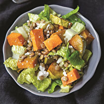 Yeşil Mercimekli Bal Kabaklı Salata