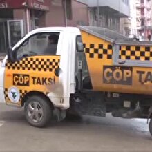 Çöpü gören "taksi" çağırıyor