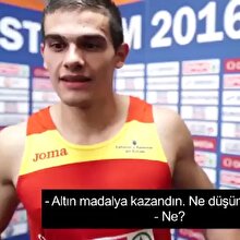 Birinci olduğuna inanmayan sporcu