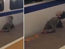 Çin'de tren ile platform arasına sıkışan adam feci şekilde can verdi