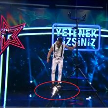 Yetenek Sizsiniz'de korkutan anlar! Yarışmacının ayakkabıları yandı