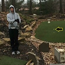 Biz gözlerimize inanamadık: Golf atışında son nokta!