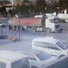 Freni boşalan tanker dehşet saçtı!
