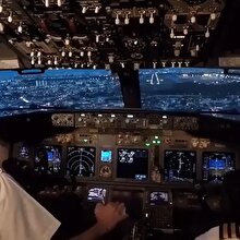 Boeing 737'nin iniş anı kokpitten böyle görüntülendi