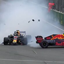 Azerbaycan GP'de Ricciardo ve Verstappen kazasının tüm açıları!