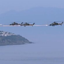 Tatbikata katılan T129 ATAK helikopterlerinin müthiş anları