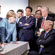G- 7 zirvesinde yaşananları özetleyen fotoğraf