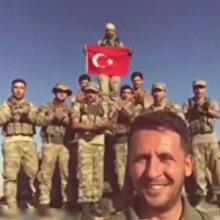 Afrin'de görevli askerden oğluna doğum günü sürprizi