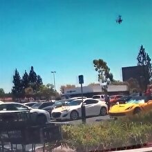 AVM otoparkına düşen uçağın düşme anı kamerada