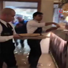 Sel suları pizza servisine engel olamadı