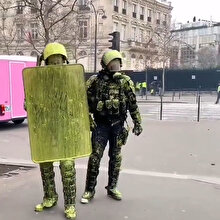 Sarı Yelekliler polisleri sarıya boyadı!