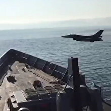 Türk savaş gemimiz ve radarsavar F16 aynı karede