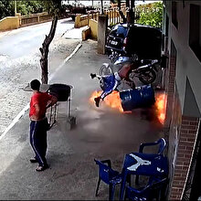 Spiral makinesiyle kestiği varil bomba gibi patladı