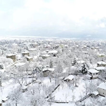 Beyaz gelinliğini giyen Safranbolu Konakları havadan görüntülendi