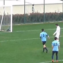 Altınordulu genç futbolcu penaltıyı bilerek auta attı