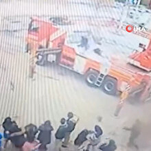 İtfaiyenin tatbikatında görünmez kaza kamerada