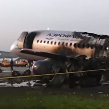 Aeroflot'a ait uçağın yangından sonraki hali görüntülendi