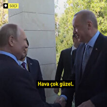 Cumhurbaşkanı Erdoğan'ı kapıda karşılayan Putin: Siz geldiniz hava ne kadar güzel oldu