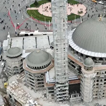 Taksim Camii inşaatında son durum havadan görüntülendi