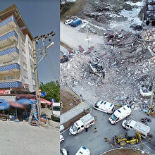 Elazığ'da 6 katlı 2 bloklu binanın çökmeden önceki fotoğrafları