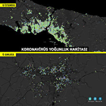 Konum bazlı koronavirüs yoğunluk haritaları