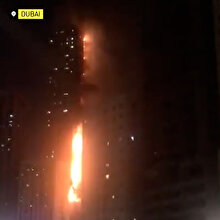 Dubai'de 48 katlı gökdelende korkutan yangın